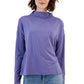 Eileen Fisher Women's Funnel Neck Long Sleeve Boxy Top Purple Size Large