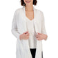 Eileen Fisher Women's Organic Open Front Long Cardigan White Size Large