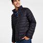 Club Room Men's Quilted Packable Puffer Jacket Blue Size Small