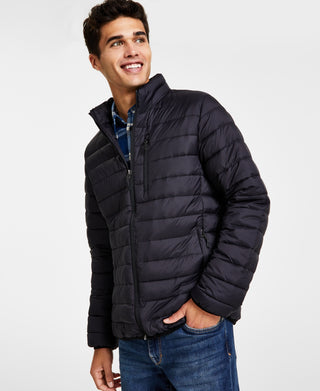 Club Room Men's Quilted Packable Puffer Jacket Blue Size Small