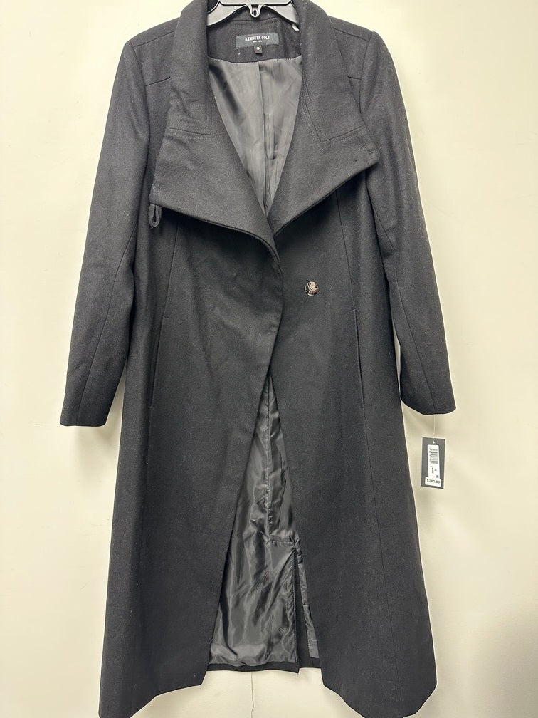 Kenneth Cole Women's Asymmetric Belted Maxi Coat Grey Size 10