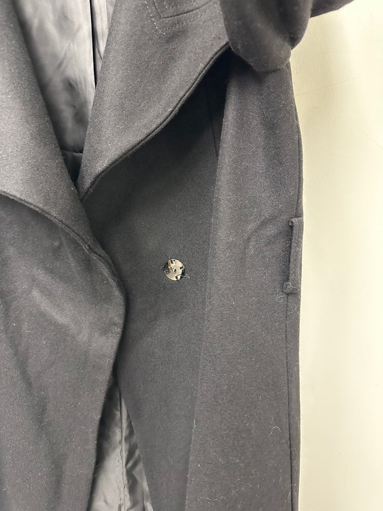 Kenneth Cole Women's Asymmetric Belted Maxi Coat Grey Size 10