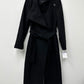 Kenneth Cole Women's Asymmetric Belted Maxi Coat Black Size 8