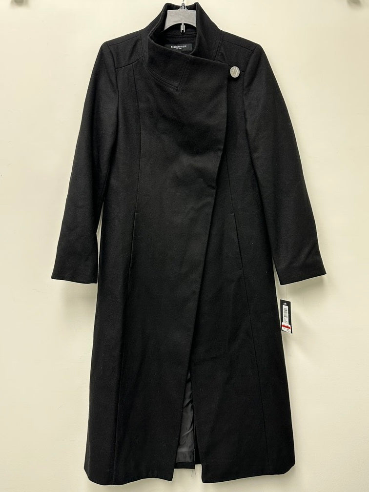 Kenneth Cole Women's Asymmetric Belted Maxi Coat Black Size 6