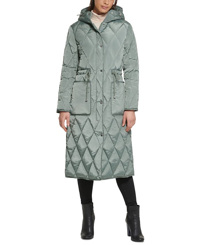 Kenneth Cole Women's Hooded Anorak Coat Green Size Medium