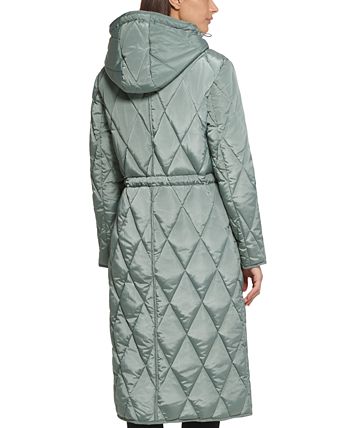 Kenneth Cole Women's Hooded Anorak Coat Green Size Medium