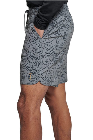 Bass Outdoor Men's Maps Quick-Dry 7 Shorts Grey Size XL
