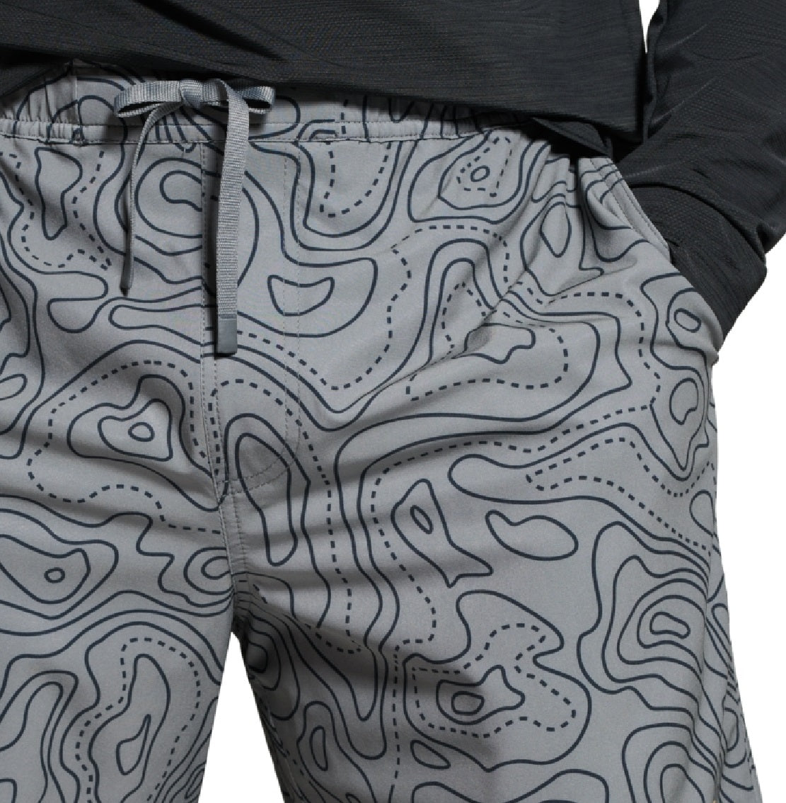 Bass Outdoor Men's Maps Quick Dry Shorts Gray Size Large