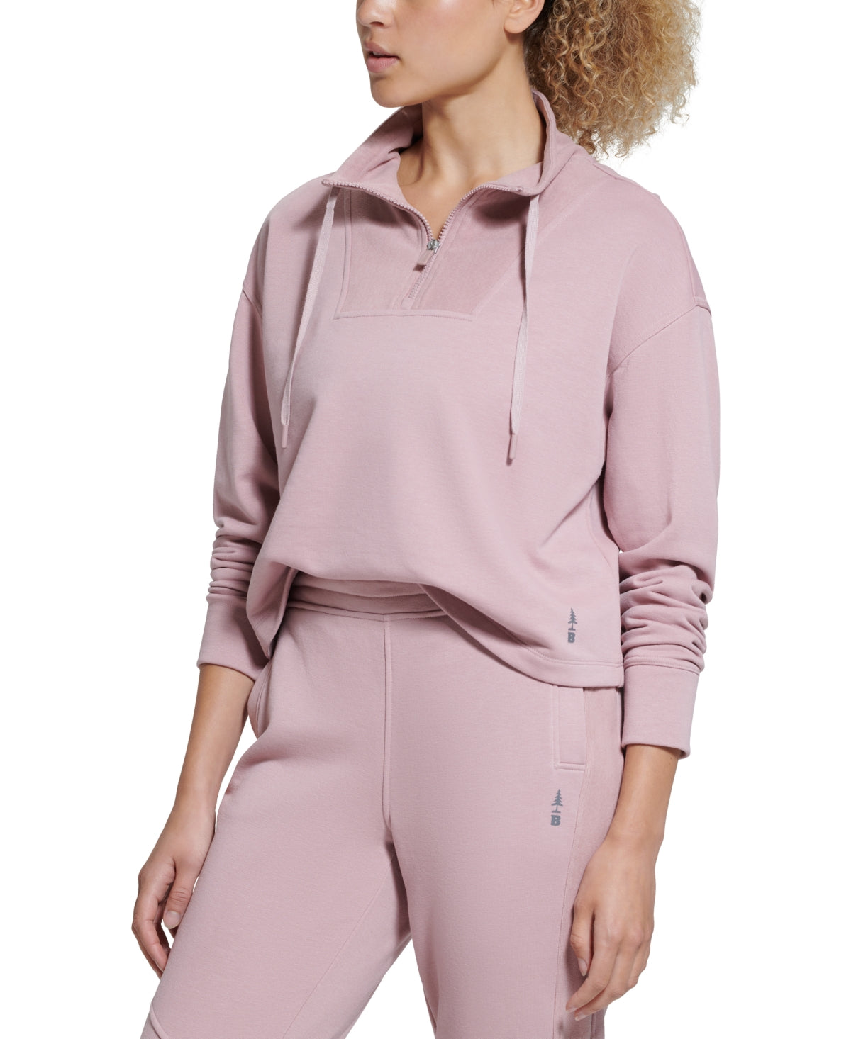 Bass Outdoor Women's Batona French Terry Half Zip Sweatshirt Pink Size X-Large