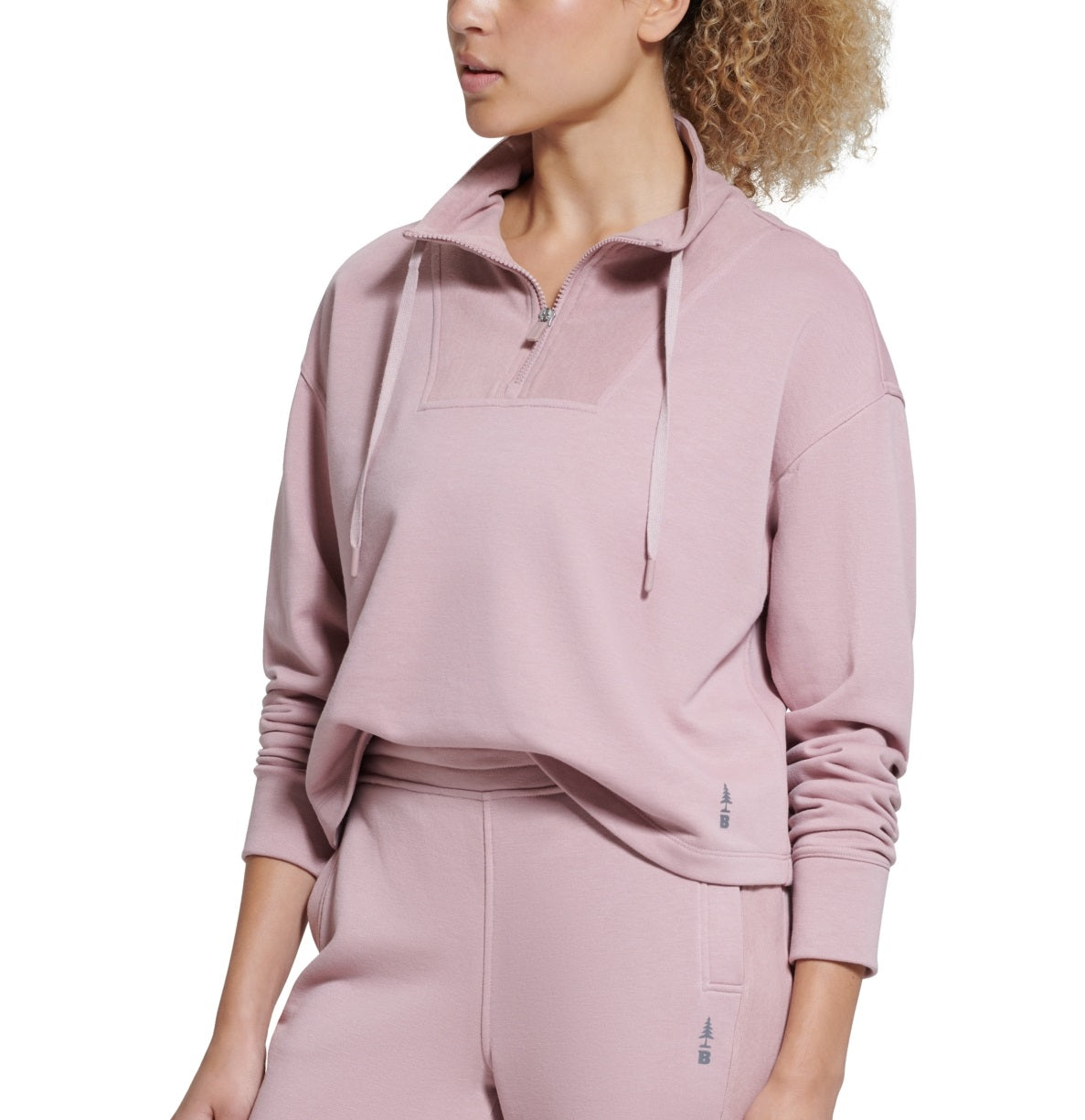 Bass Outdoor Women's Batona French Terry Half Zip Sweatshirt Pink Size X-Large