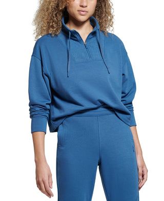 Bass Outdoor Women's Batona French Terry Half Zip Sweatshirt Blue Size Large