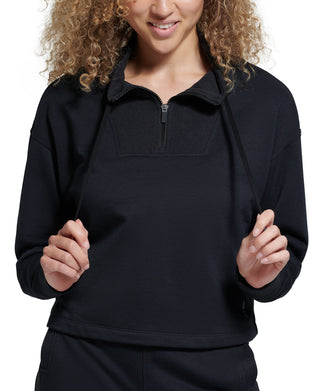 Bass Outdoor Women's Batona French Terry Half Zip Sweatshirt Black Size Medium