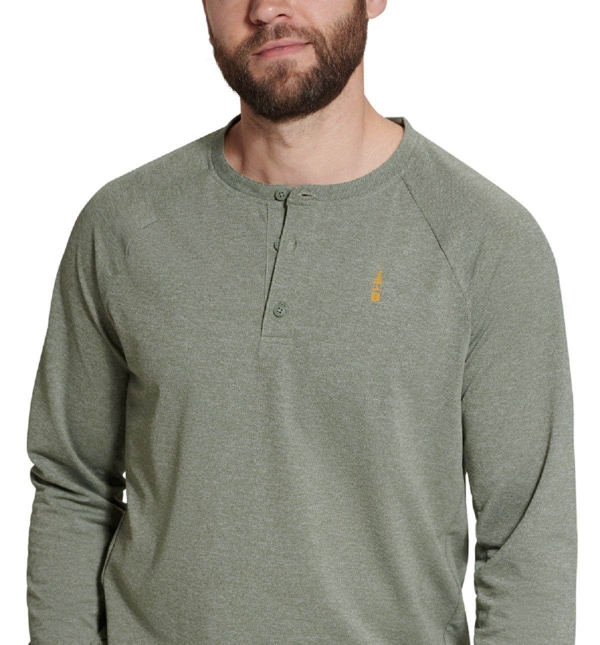 Bass Outdoor Men's Hilltop Long Sleeve Henley Green Size Medium