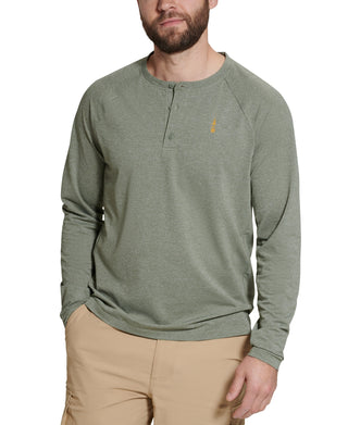 Bass Outdoor Men's Hilltop Long Sleeve Henley Green Size Small