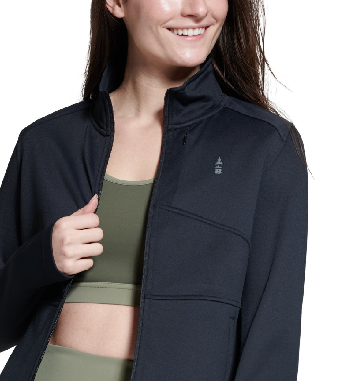 Bass Outdoor Women's Full Zip Lightweight Fleece Jacket Black Size Small