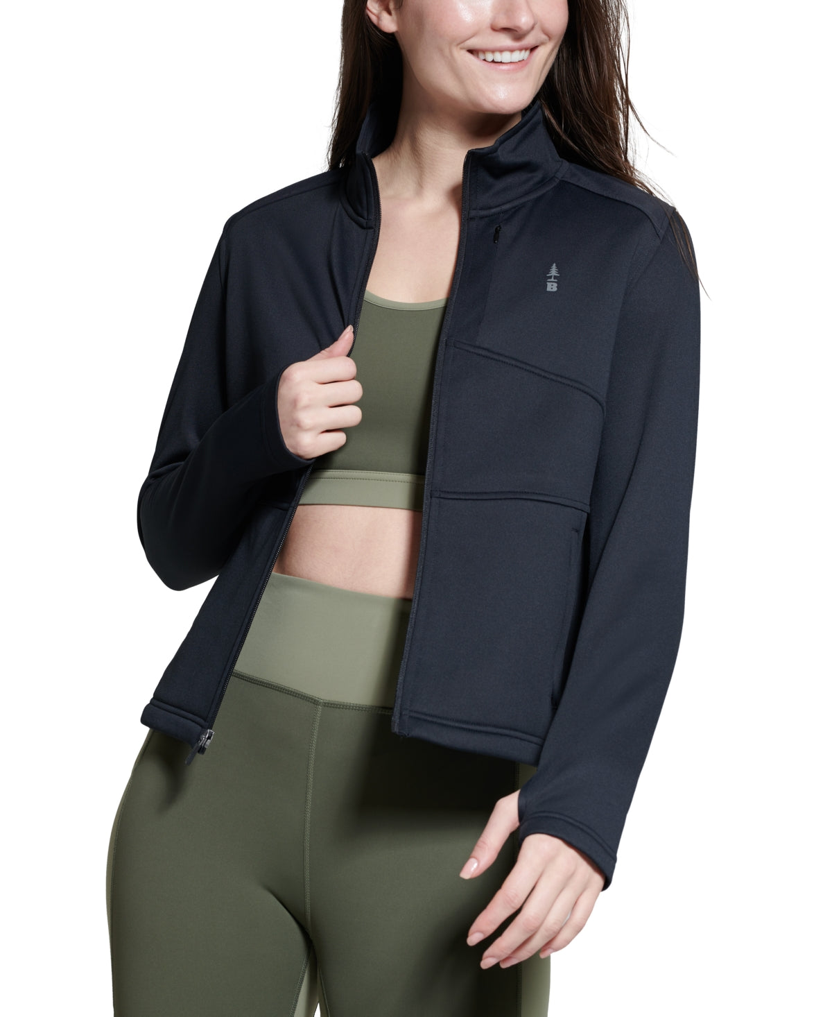 Bass Outdoor Women's Full Zip Lightweight Fleece Jacket Black Size Small