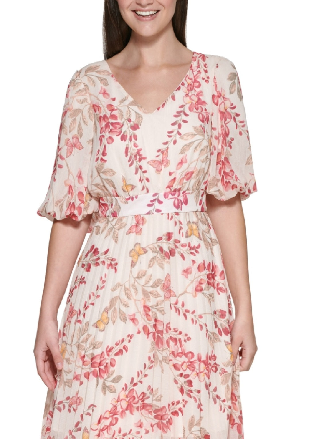 Kensie Women's Pleated Skirt Maxi Dress Pink Size 6