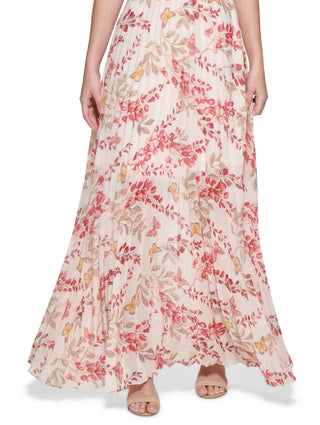 Kensie Women's Pleated Skirt Maxi Dress Pink Size 6