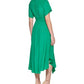 Kensie Women's Handkerchief Hem Midi Dress Green Size 10