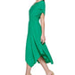 Kensie Women's Handkerchief Hem Midi Dress Green Size 10