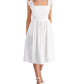 Kensie Women's Embroidered Flutter Sleeve Midi Dress White Size 2