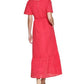 Kensie Women's Eyelet Maxi Dress Pink Size 4