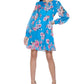 Kensie Women's Floral Printed Shift Dress Blue Size 12
