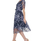 Kensie Women's Faux Wrap Embroidery Midi Dress Blue Size 6
