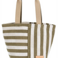Tory Burch Women's Gracie Striped Canvas Tote Green Size Regular