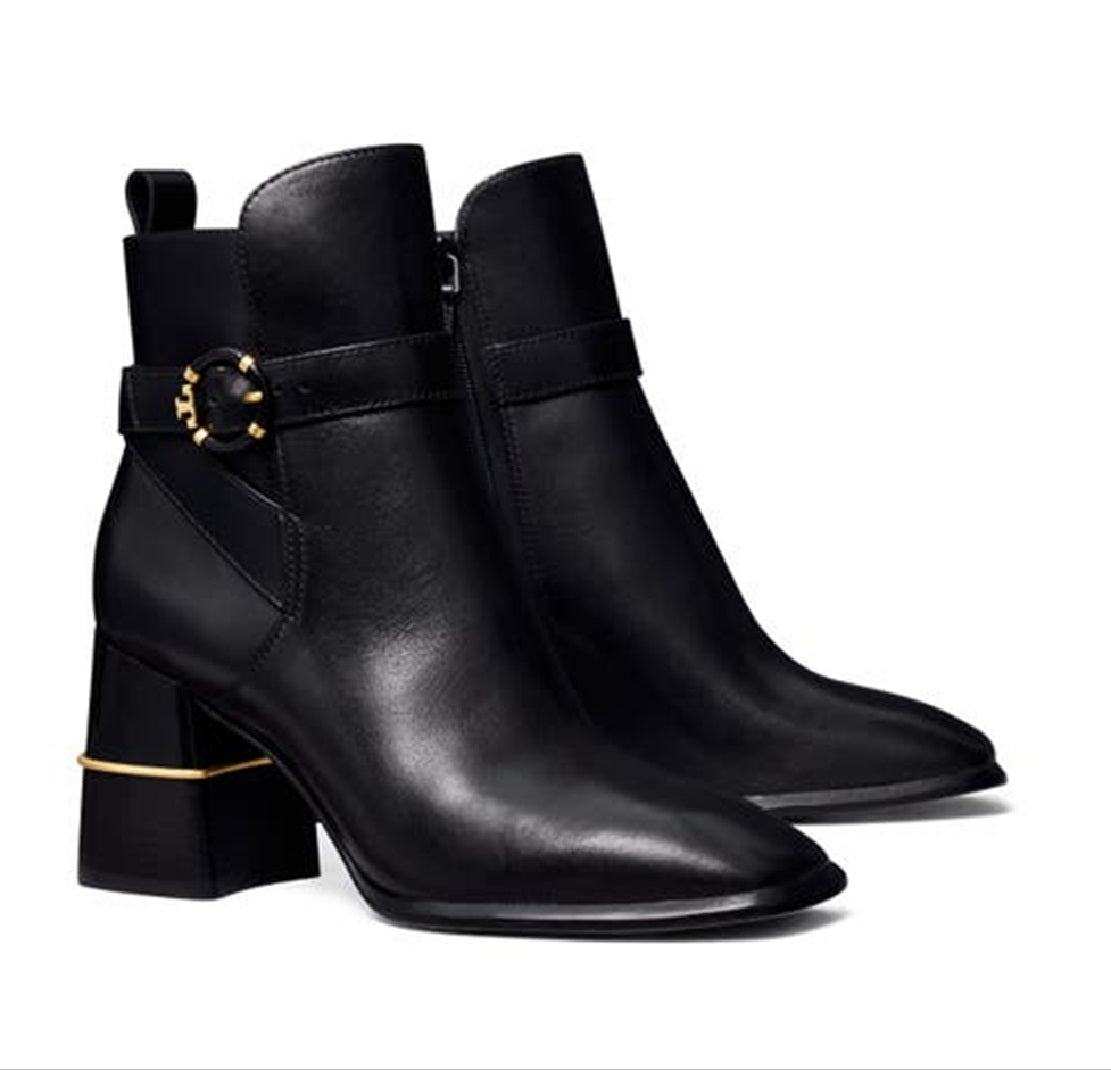 Tory Burch Women's Multi Logo Buckle Boot Black Size 8.5