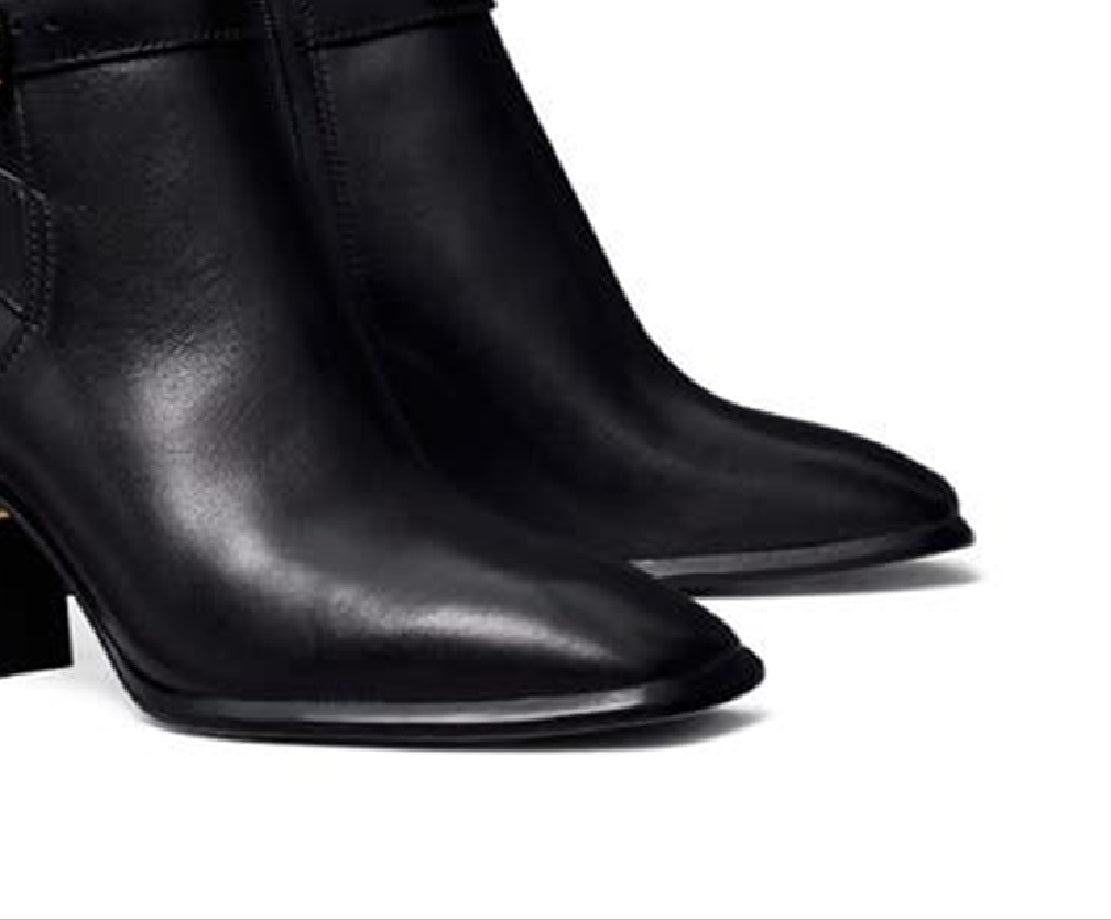 Tory Burch Women's Multi Logo Buckle Boot Black Size 8.5