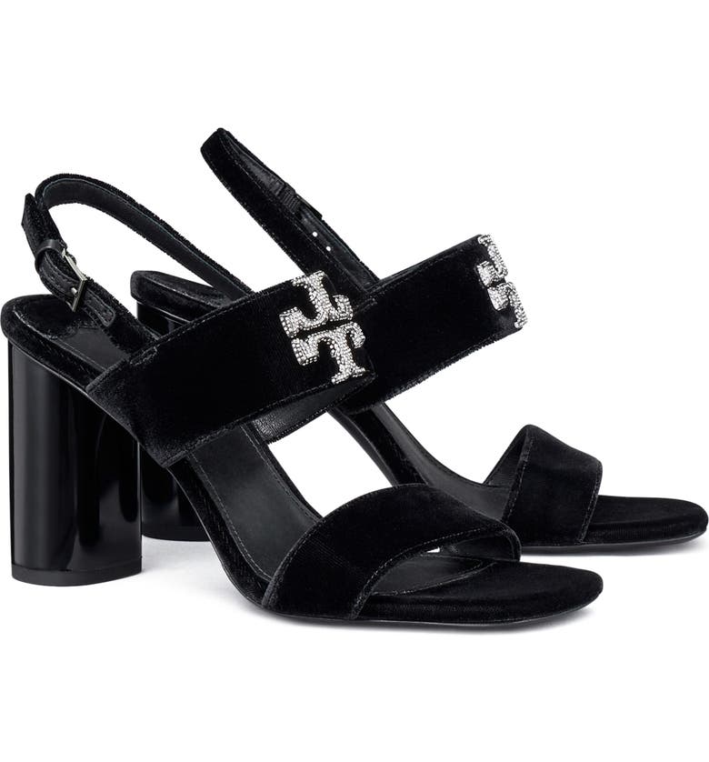 Tory Burch Women's Eleanor Pavé Slingback Sandal Black Size 9.5