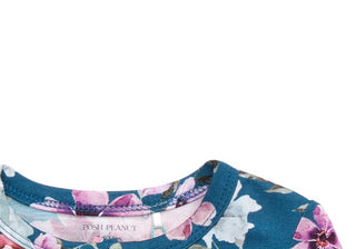 Posh Peanut Keisha Floral Peplum Top & Ruffle Bloomers in Open Blue Size 18-24M