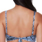 Bar III Women's Slitherin Ring Front Bikini Top Swimsuit Blue