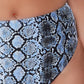 Bar III Women's Slitherin High Rise Bikini Bottoms Swimsuit Blue