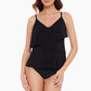 Beyond Control Women's Solid Citizen Tiered One Piece Swimsuit Black
