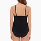 Beyond Control Women's Solid Citizen Tiered One Piece Swimsuit Black