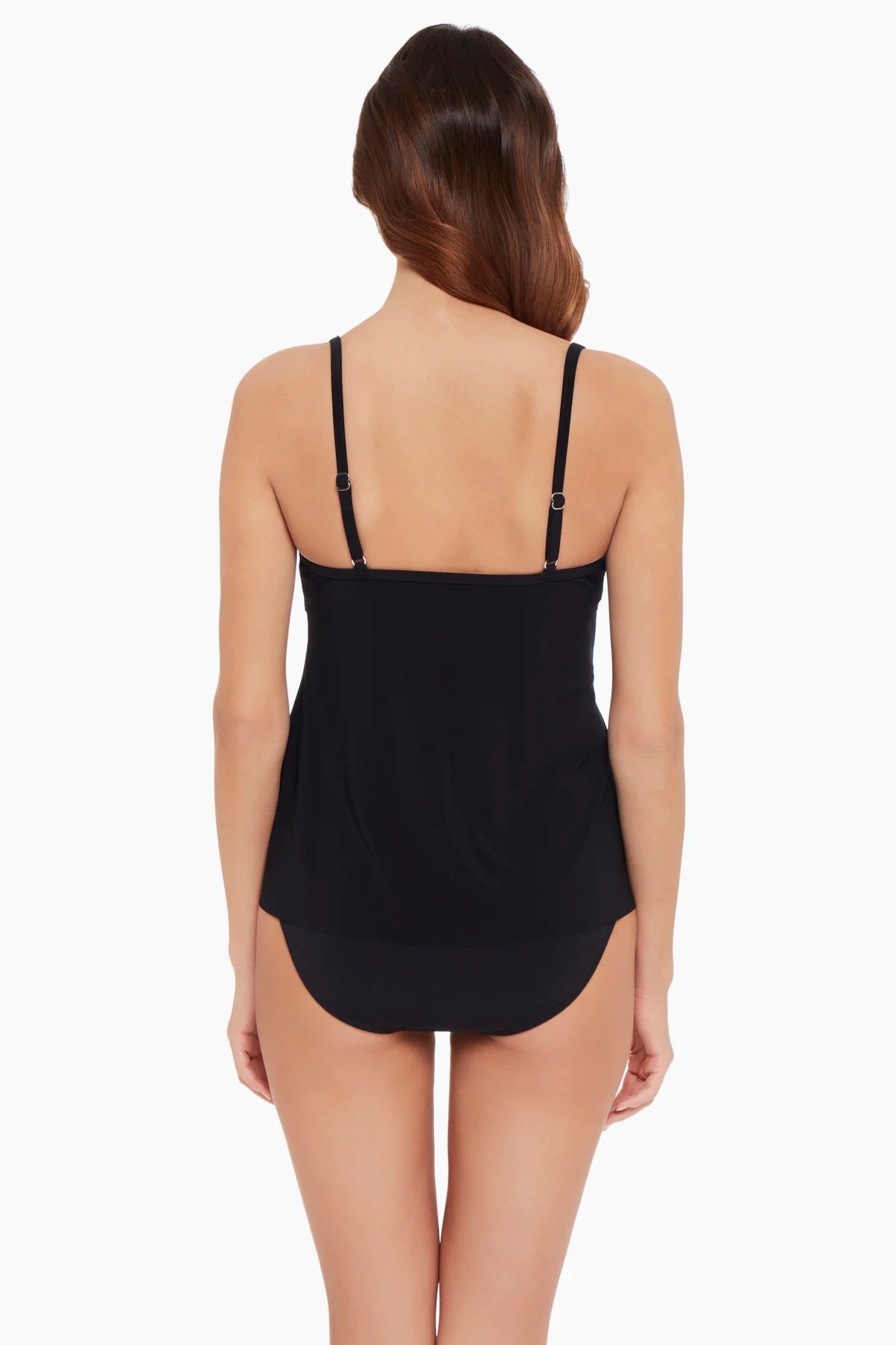 Beyond Control Women's Solid Citizen Tiered One Piece Swimsuit Black