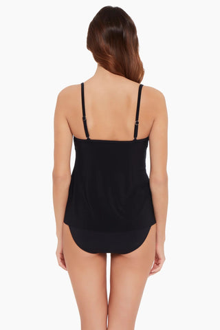 Beyond Control Women's Solid Citizen Tiered One Piece Swimsuit Black