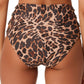 Bar Iii Women's Beach Cheetah Printed High Rise Bikini Bottoms Swimsuit Brown
