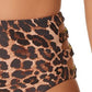 Bar Iii Women's Beach Cheetah Printed High Rise Bikini Bottoms Swimsuit Brown