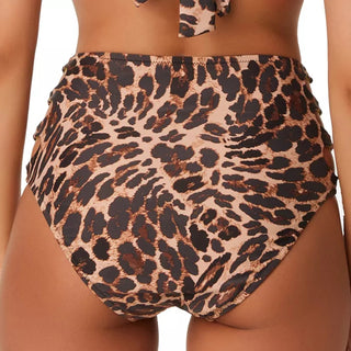 Bar Iii Women's Beach Cheetah Printed High Rise Bikini Bottoms Swimsuit Brown