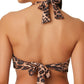 Bar Iii Women's Beach Cheetah Banded Halter Bikini Top Swimsuit Brown