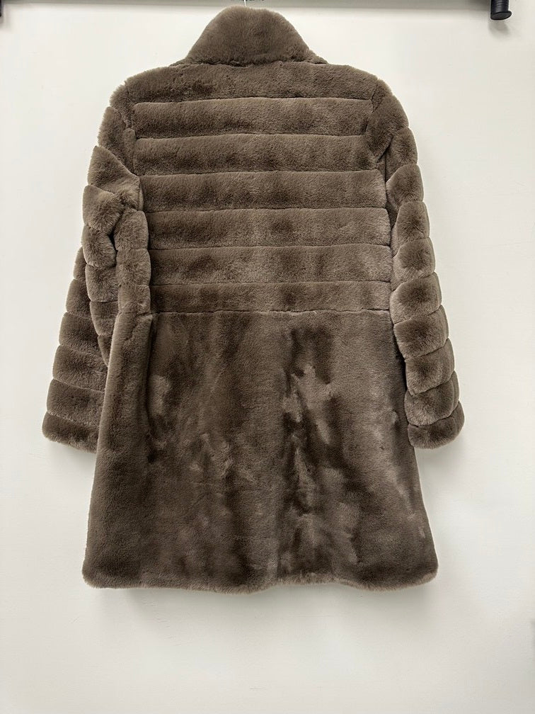 Jones New York Women's Faux Fur Coat Brown Size Medium