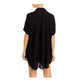 Aqua Women's  Swim Button-Down Swim Cover Up Tunic Black Size M