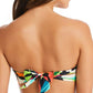 Bar III Women's Tropical Dreams Twist Front Removable Strap Bandeau Bikini Top Swimsuit Blue Size Medium
