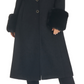 Vince Camuto Women's Black Faux Fur Trimmed Coat Size M