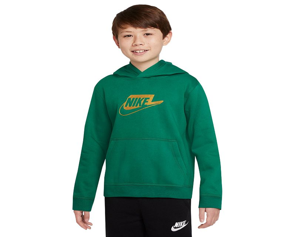 Nike Boy's Club Fleece Pullover Hoodie Green Size Large