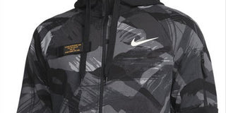 Nike Men's Camo Dri FIT Fleece Full Zip Hoodie Black Size X-Large
