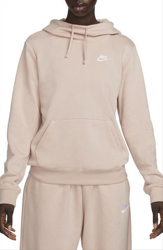 Nike Women's Sportswear Club Fleece Funnel Neck Hoodie Pink Size Small